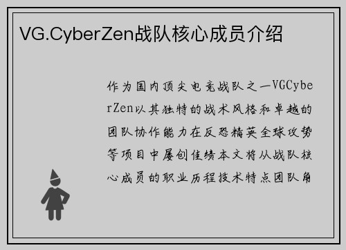 VG.CyberZen战队核心成员介绍